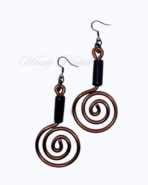 Desiree Earrings (Chocolate with Brown Wooden Bead)