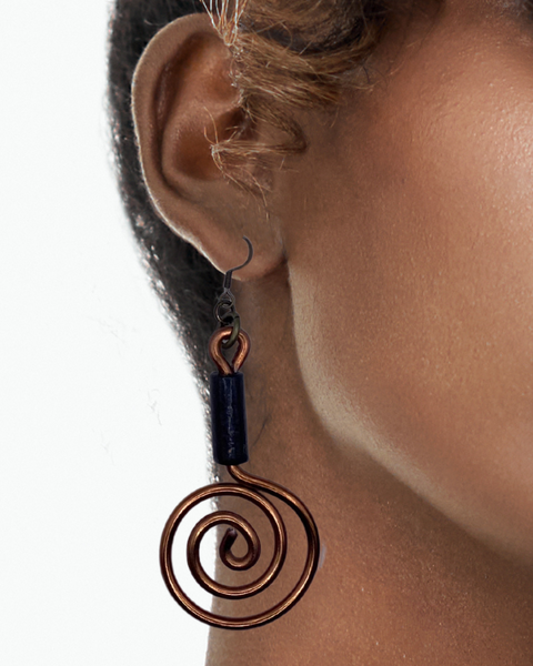 Desiree Earrings (Chocolate with Brown Wooden Bead)