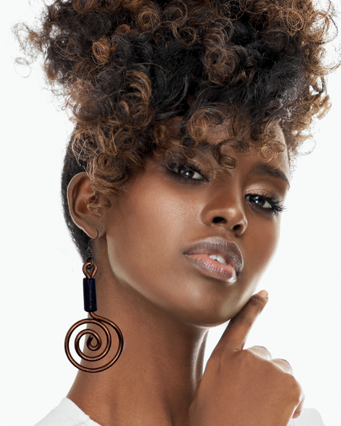 Desiree Earrings (Chocolate with Brown Wooden Bead)