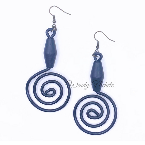 Desiree Earrings (Black wood bead)