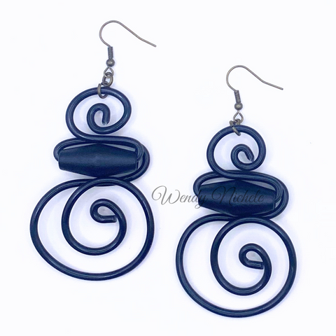 Hermion Earrings (Black w/black bead)