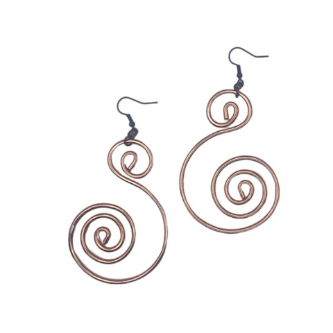 Silvia Swirl Earrings (Copper)