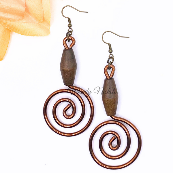 Desiree Earrings (Brown w/brown bead)
