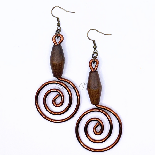 Desiree Earrings (Brown w/brown bead)