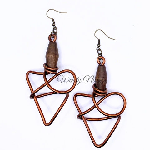 Yashica Earrings (Brown w/ brown wood bead)