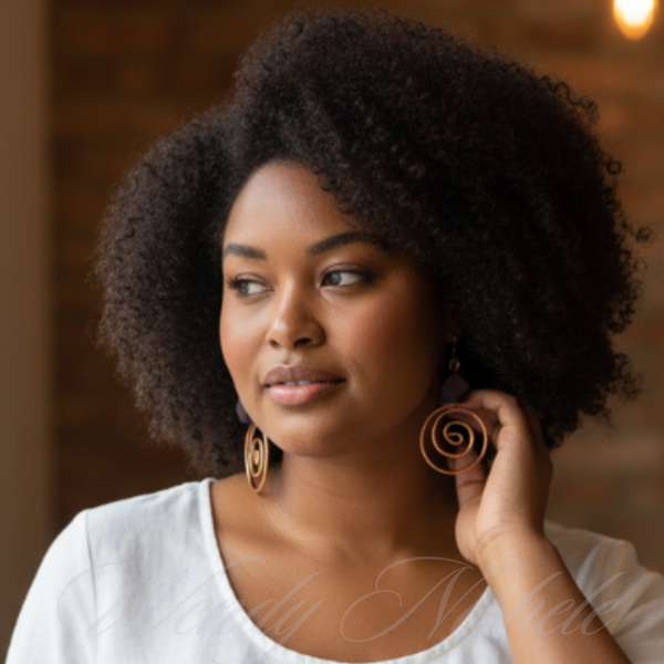Desiree Earrings (Copper w/brown wide bead)