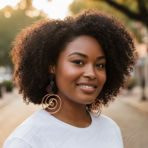 Desiree Earrings (Copper w/brown wide bead)
