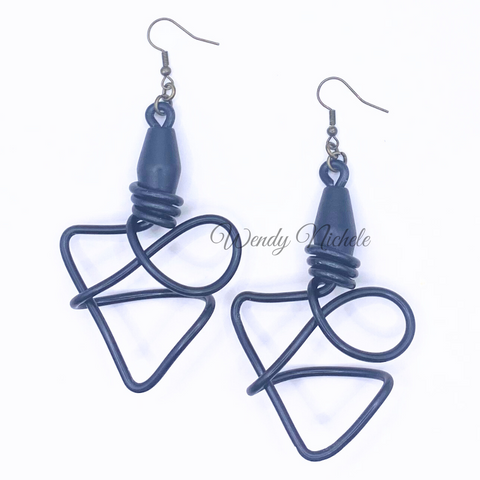 Yashica Earrings (Black w/black bead)