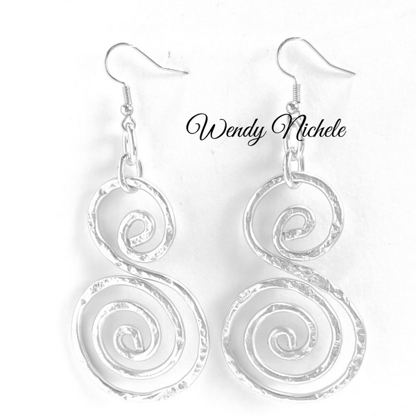 Destiny Hammered Earrings (Silver)
