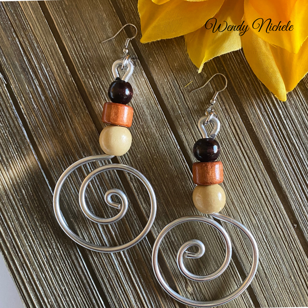 Desiree Earrings (wooden beads)