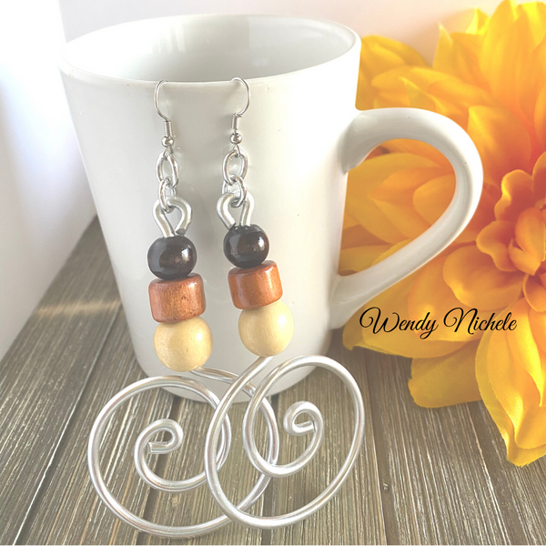 Desiree Earrings (wooden beads)