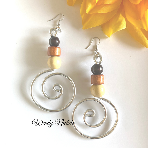 Desiree Earrings (wooden beads)