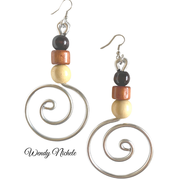 Desiree Earrings (wooden beads)