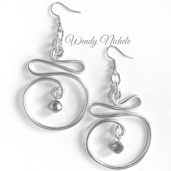 Harmony Earrings (Silver With Stone)